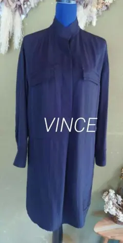 VINCE ビンス　長袖シャツワンピース ブラック　XSのサムネイル