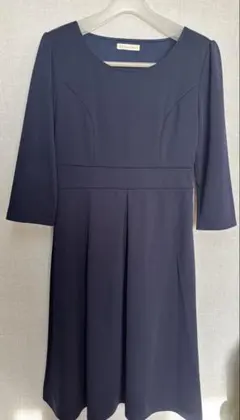 【週末値下げ】 レジーナリスレ　ストレッチフレアワンピース 七分袖　40(Ｍ)