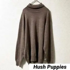 ˖ ࣪⊹ハッシュパピー LL タートルネックセーター ウール100 ブラウン