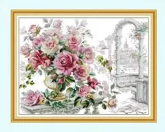 【刺繍布なし】　クロスステッチキット バラ