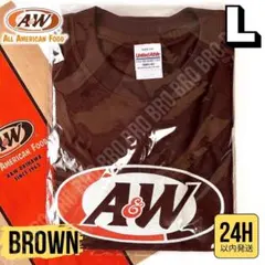 【ブラウン】新品 A＆W ロゴ Tシャツ 正規 山田レン Lサイズ
