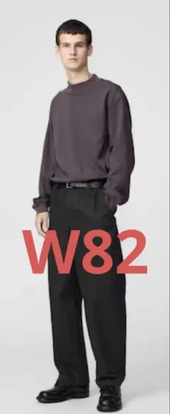 【新品タグ付き】 UNIQLO U ワイドフィットチノ ブラック 82