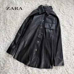 yuyu様】ZARA フェイクレザー ベルト・フード付き ロングコート - メルカリ