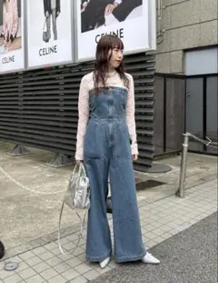 デニムベアサロペット