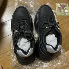 ひ*ぃ様 しまむらAnge Charme 辻希美ブラック厚底スニーカー