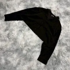【H&M】 （XL） 長袖 クロップド丈 ブラック モード系 シンプル 無地