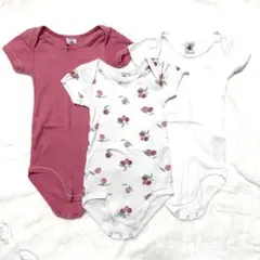 プチバトー　ロンパース 81cm 女の子　3点セット