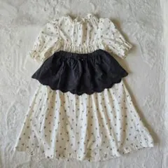 softcheese 花柄ホワイトワンピース　レーススカートセット　ソフトチーズ