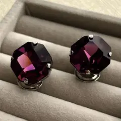 imac イヤリング パープル 紫 ストーン ヴィンテージ アンティーク