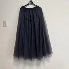 fifth グレー チュール フレアスカート M