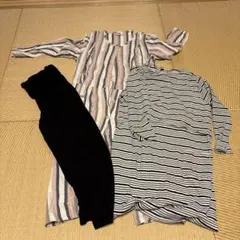 マタニティ パジャマ セット ストライプ　授乳パジャマ