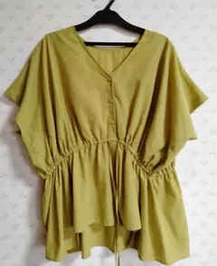 AZUL BY MOUSSY　FRONT PEPLUM BLOUSE　イエローのサムネイル