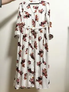 Bye Bye フラワープリント ロングワンピース