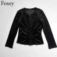 美品✨デイジーリン フォクシー ヴィオラ シアーニットトップ 異素材 黒 19年 美品✨デイジーリン フォクシー ヴィオラ シアーニットトップ 異素材