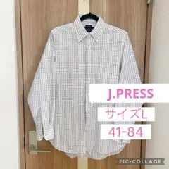 J.PRESS チェック柄 ビジネスシャツ L 41-84