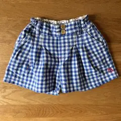 REDDY APPLESEED 90cm 青白ギンガムチェック ショートパンツ