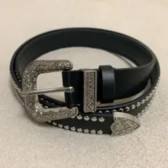スタッズウエスタンベルト B 黒 アメカジ レザー ヴィンテージ 古着 Y2Kのサムネイル