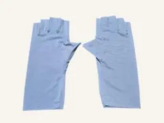 最終値下げ新品未使用 指なし手袋 水色 自転車運転、手の甲日焼け対策