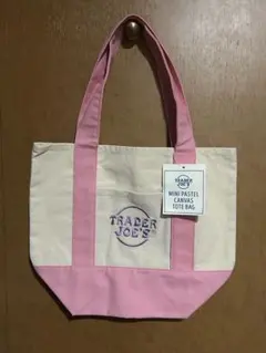【新品未使用】Trader Joe's ミニパステルキャンバストートバッグのサムネイル