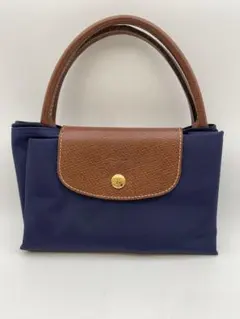 LONGCHAMP ロンシャン バッグ Mサイズ ネイビー ルプリアージュ - メルカリ