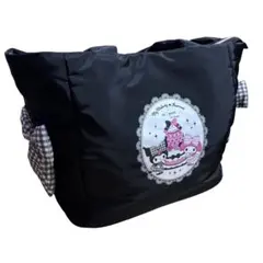 青木美沙子×しまむら×サンリオキャラクターズ●サイドリボントートバッグ メロクロ