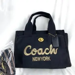 ✨美品✨ コーチ 2way トート 2way 黒 キャンバス ショルダー FGH