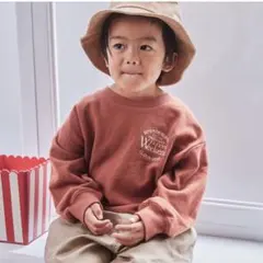 リトルウィークエンド　ししゅう　トレーナー　ロンT テラコッタ　ブラウン　刺繍