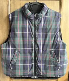 00s Lands' End チェックダウンベスト - メルカリ