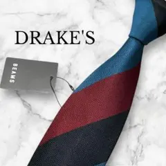 【未使用】DRAKE'S ドレイクス　ネクタイ　レジメンタル　タグ付き DRAKES - 【未使用】Drake's／ドレイクス／レジメンタル／ブルー