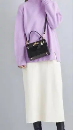 スエードタイトロングスカート