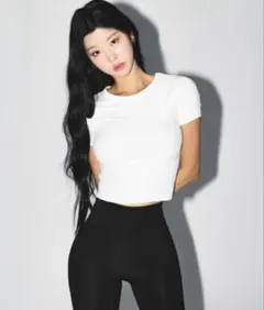 BORN TO WIN/W FITNESS RIBBED T-SHIRTS白のサムネイル