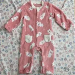 ウサギ柄フリースロンパース　90cm