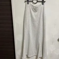 【新品】白　グレー　スウェットロングスカート