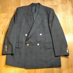 バーバリー チェック柄 モヘア 金ボタン ダブル ブレザー