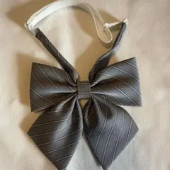 KANKO グレー ストライプ リボン