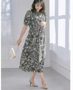 ANGELIEBE フラワープリント ワンピース