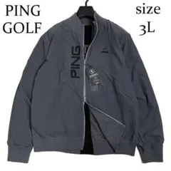 新品 ピン ゴルフ フルジップ ニット リバーシブル ジャケット グレー 3L