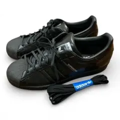 【未使用品】adidas アディダス スーパースター オールブラック　変え紐付き