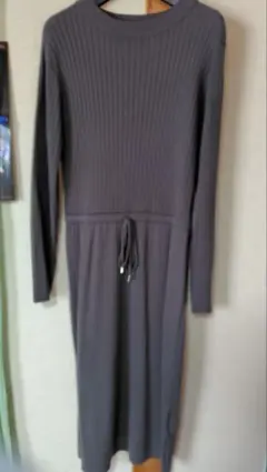 ブージュルード ロングニット ワンピース グレー フリーサイズ