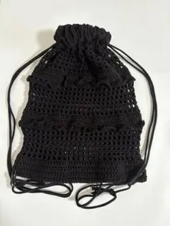 編み物 ナップサック リュック ハンドメイド かぎ針編み