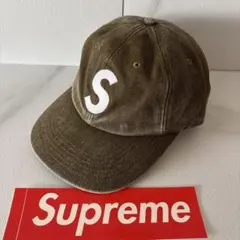 25fw supreme sロゴ キャップ Olive