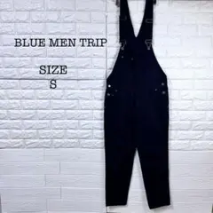 デニム サロペット 黒 S オーバーオール BLUE MEN TRIP
