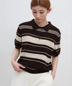 select MOCA マルチボーダーポロニット 半袖
