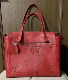 ANNA SUI トートバッグ レッド レザー パンチングのサムネイル