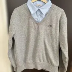 グレー Vネックトレーナー