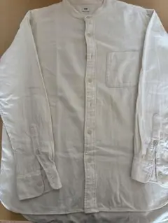 アイボリー バンドカラーシャツ Lサイズ