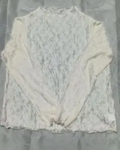 しまむら　大きいサイズ　3L　シースルー ホワイト 長袖 トップス