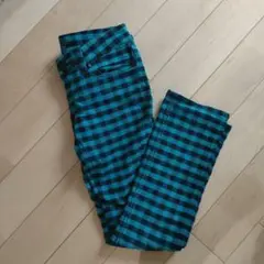 未使用　ズボン　パンツ　チェック　緑　レディース　CALM