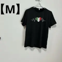 イタリア国旗 モチーフハート と心電図デザイングラフィック MサイズTシャツ