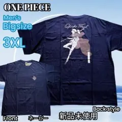 ○BIG 3XL ONE PIECE×GU グラフィックプリントTシャツ紺のサムネイル